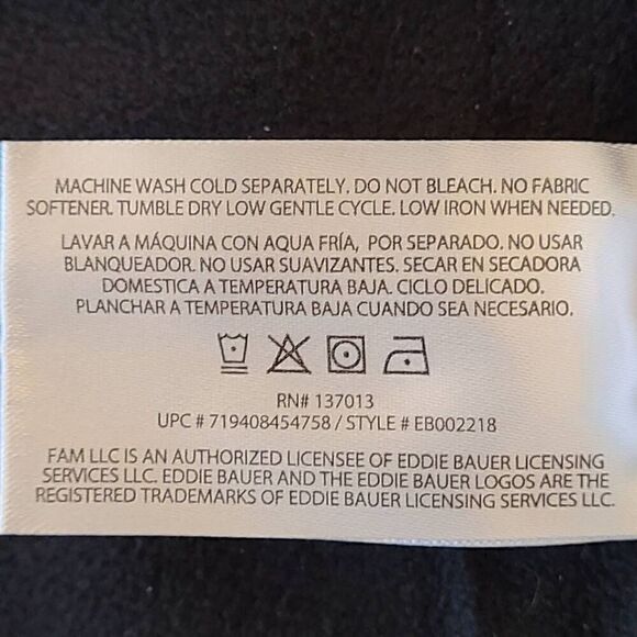 Eddie Bauer Womens Fleece Lined Zip Up Soft Shell Jacket Navy Blue Black Medium - Picture 11 of 12